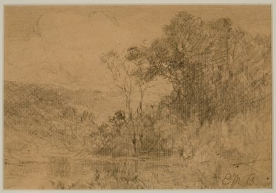Táj, erdő (#36) c. 1880-as évek (grafit papíron) alkotó: Edward Mitchell Bannister