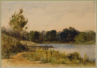 Táj dokk és víz (#37), c. 1880 (akvarell papíron) alkotó: Edward Mitchell Bannister