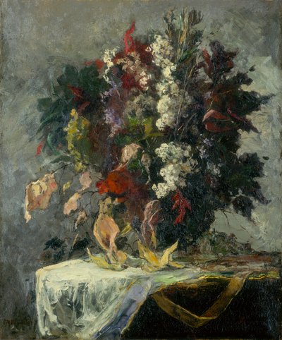 Cím nélkül (virágos csendélet) alkotó: Edward Mitchell Bannister