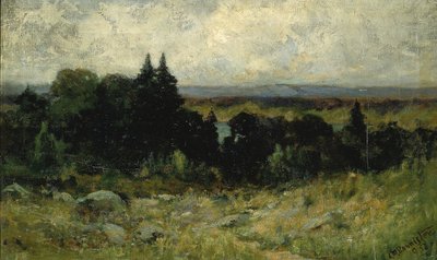 Cím nélkül (táj, mezők sziklákkal és fákkal) alkotó: Edward Mitchell Bannister