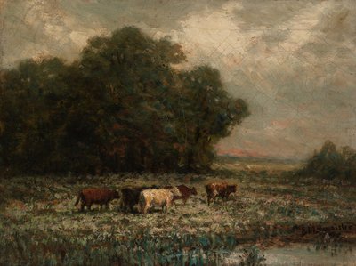 Cím nélkül (tájkép legelésző szarvasmarhákkal) alkotó: Edward Mitchell Bannister