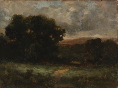 Cím nélkül (táj, rét és fák) alkotó: Edward Mitchell Bannister