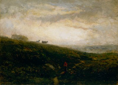 Névtelen tehenek ereszkedő domboldalról, 1881. alkotó: Edward Mitchell Bannister