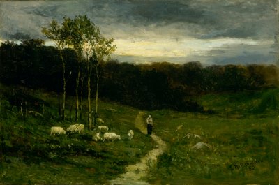 Nő sétál lefelé Path alkotó: Edward Mitchell Bannister