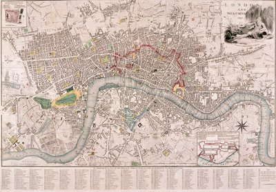 London térkép, 1797 alkotó: Edward Mogg