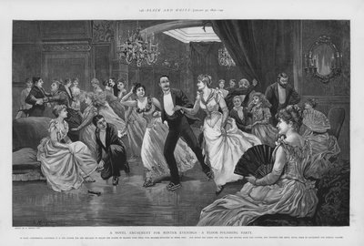 Újszerű mulatság téli estékre - padlófényező parti (litho) alkotó: Edward Morant Cox