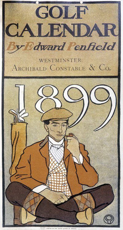 Naptár: "" Golf Calendar" - Edward Penfield alkotó: Edward Penfield