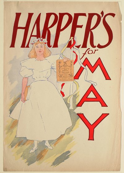 Mädchen in Weiß mit Maibaum, Mai Harper