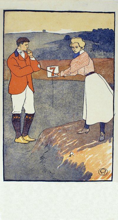 Szeptember , részlet 1931-ből Golfnaptár, kocsma. 1931 alkotó: Edward Penfield