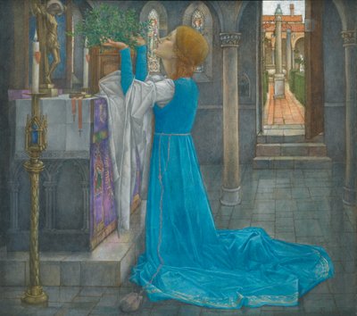 Izabella és a bazsalikom edénye (tempera vásznon) alkotó: Edward Reginald Frampton