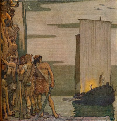 Szent Patrik partraszállása Írországban, c1912, 1914 alkotó: Edward Reginald Frampton