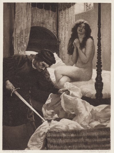 Il Pecorone: I. nap, II. regény, Egy lecke a szerelemben (litho) alkotó: Edward Robert Hughes