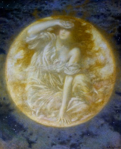 "Radiant Moon" Edward Robert Hughes (1851-1914) (preraffaelita) festménye Magántulajdonban lévő gyűjtemény alkotó: Edward Robert Hughes