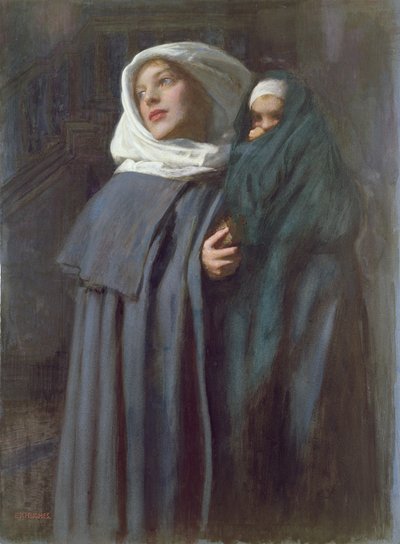 Anya és gyermeke (wc) alkotó: Edward Robert Hughes