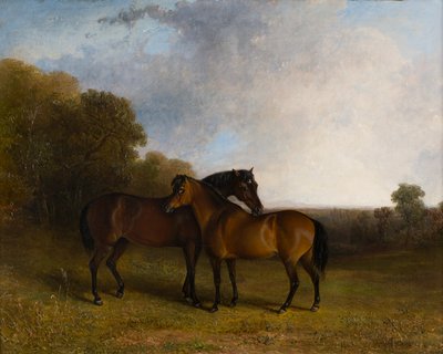 Két vadász egy tájban, 1830-99 körül (olaj, vászon) alkotó: Edward Robert Smythe