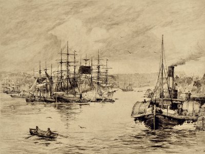 The Tyne: At Shields, 1880 körül (rézkarc) alkotó: Edward Slocombe
