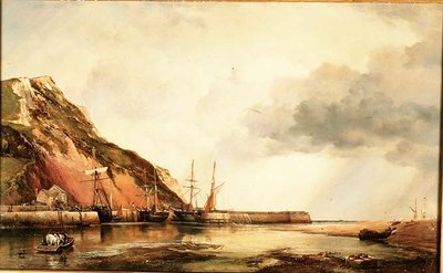 Axmouth kikötője, Devon-Low Water alkotó: Edward William Cooke