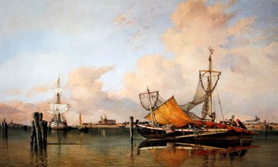 Rossz idő előtti este a lagúnán, Velence alkotó: Edward William Cooke