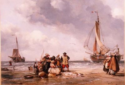 A halászok számolják a fogást alkotó: Edward William Cooke