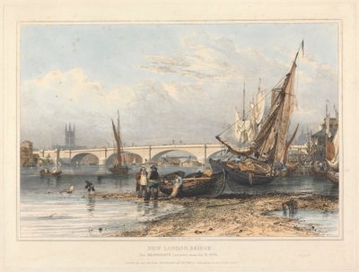 New London Bridge a Billingsgate-től (alacsony víz) alkotó: Edward William Cooke