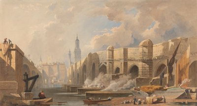 Old és New London Bridge alkotó: Edward William Cooke