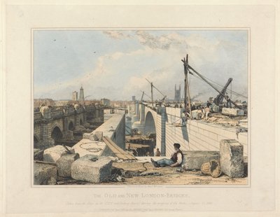A régi és az új londoni híd alkotó: Edward William Cooke