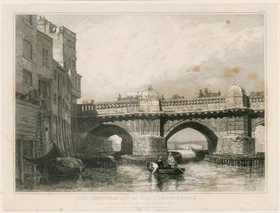 Az Old London Bridge dél-warki vége alkotó: Edward William Cooke