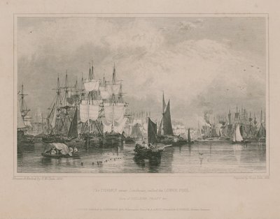 A Temze Limehouse közelében: Alsó medence alkotó: Edward William Cooke