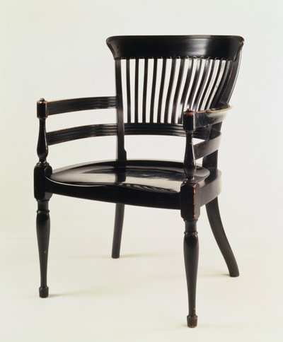 Fotel, gyártó: James Peddle, 1880 körül (ebonizált fa) alkotó: Edward William Godwin
