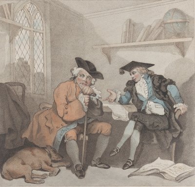 Egy főiskolai jelenet, avagy egy eredménytelen kísérlet a régi, négyszögletes lábujjak erszényén, 1787. augusztus 1. alkotó: Edward Williams