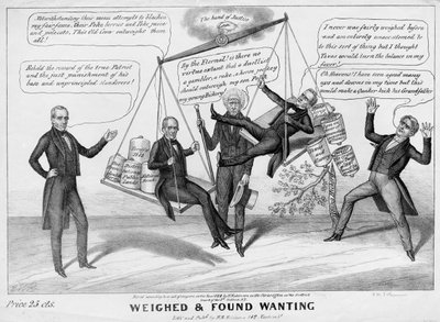 Megmérve és hiányosnak találták, kiadó: H R Robinson, New York, 1844 alkotó: Edward Williams Clay