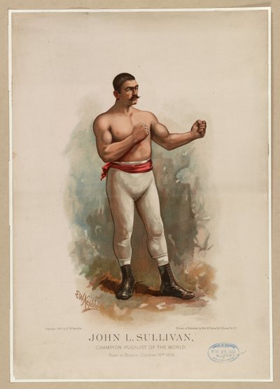 John L. Sullivan, a világbajnok pugilistája, c. 1883 (kromolitográfia) alkotó: Edward Windsor Kemble