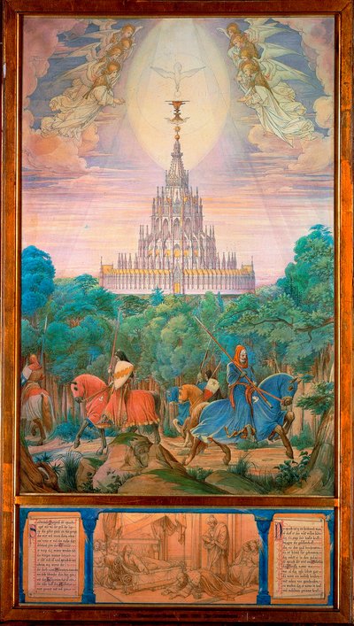 A Szent Grál temploma (akvarell) alkotó: Edward von Steinle
