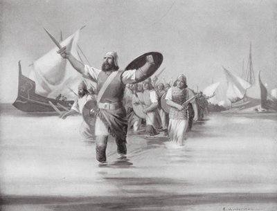 Szidóniaiak partraszállása Karthágó helyén (litográfia) alkotó: Edwin A. Morrow