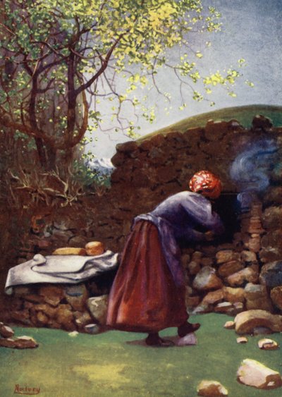Korzika: sütő sütő, Aleria (színes litho) alkotó: Edwin Arthur Norbury