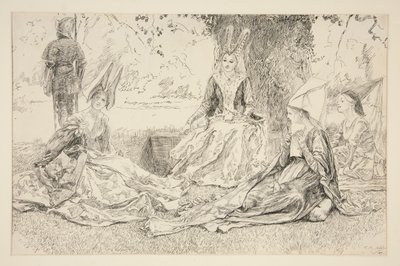 A hercegnő előtt alkotó: Edwin Austin Abbey
