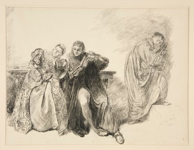 Bianca és Lucentio, a III. felvonás i. jelenetéből, A cickány megszelídítése alkotó: Edwin Austin Abbey