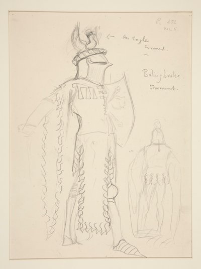 Bolingbroke (Tornajelenet), Henry Irving jelmezvázlata alkotó: Edwin Austin Abbey