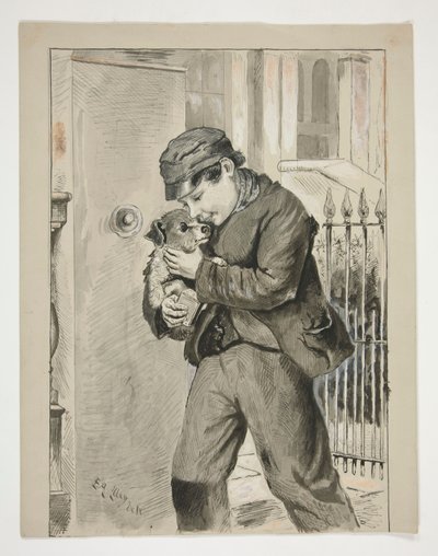 Fiú kiskutyával alkotó: Edwin Austin Abbey