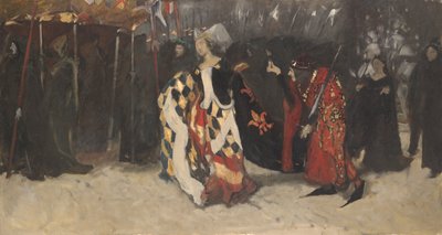 Kompozíciós tanulmány Richardnak, Gloucester hercegének és Lady Anne-nek alkotó: Edwin Austin Abbey