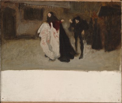 Kompozíciós tanulmány Richardnak, Gloucester hercegének és Lady Anne-nek alkotó: Edwin Austin Abbey