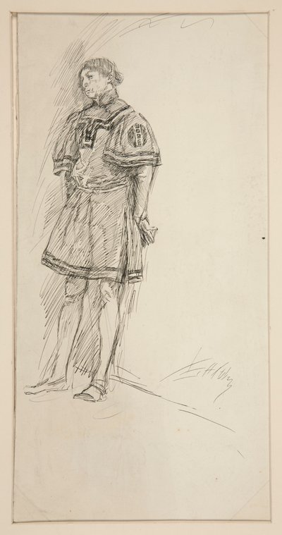 Jelmeztanulmány két veronai úrnak (?) alkotó: Edwin Austin Abbey