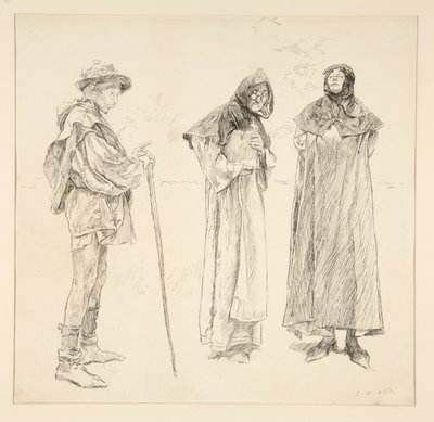 Dull, Sir Nathaniel, Holofernes, a IV. felvonásból, ii. jelenet, Szerelem alkotó: Edwin Austin Abbey