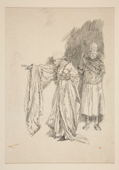 Korai tanulmány a király számára – II. felvonás, III. jelenet, Összes alkotó: Edwin Austin Abbey