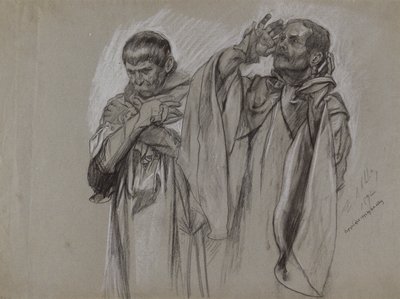 ábra tanulmány a alkotó: Edwin Austin Abbey