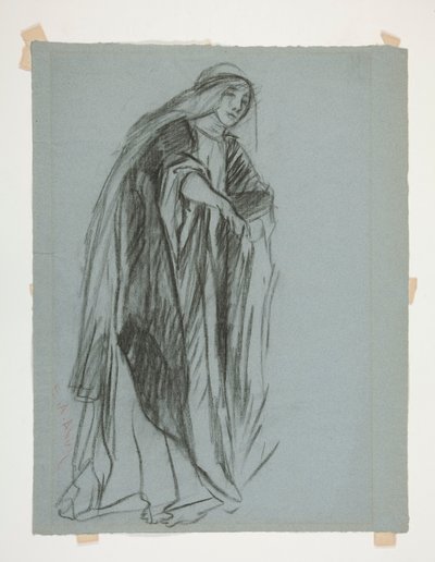Ábratanulmány a Leányok kastélyához(?), A Szent Grál küldetéséből (tizenöt festménysorozat a Boston Public Library számára, 1901-ben elkészült) alkotó: Edwin Austin Abbey