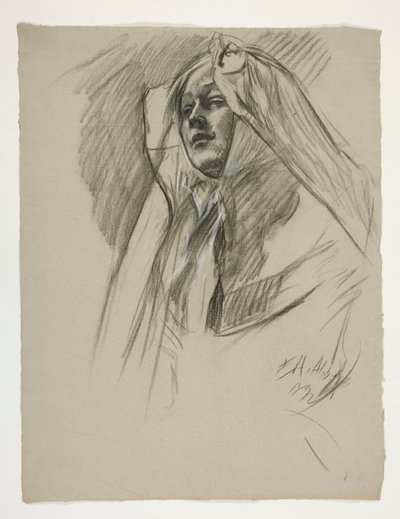 Ábratanulmány Galahad gyermekkorához, A Szent Grál küldetéséből (15 képből álló sorozat a Boston Public Library számára, 1901-ben fejeződött be) alkotó: Edwin Austin Abbey