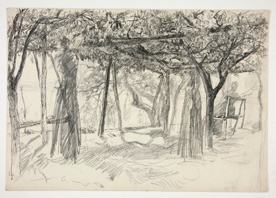 Figurák egy lugas alatt - (azonosítatlan illusztráció) alkotó: Edwin Austin Abbey