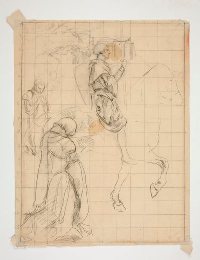Galahad lóháton: tanulj azért alkotó: Edwin Austin Abbey