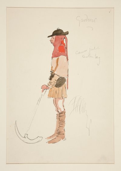 Kertész, jelmezvázlat Henry Irving számára alkotó: Edwin Austin Abbey